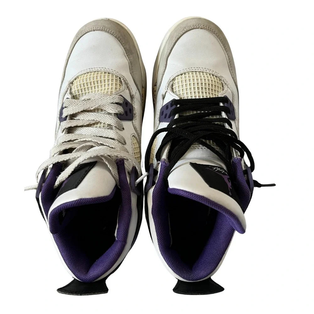 Nike Air‎ Jordan 4 Retro GS White Violet Purple 6Y Women's 7.5